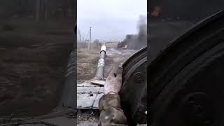 Russian soldiers flee after their T80 tank is hit by Javelin missile [upl. by Currier]