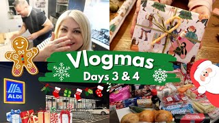 Vlogmas days 3 amp 4 ✨ Shop with me at Aldi amp BampM and wrapping Christmas presents [upl. by Donni]