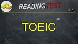 TOEIC Reading Test 06 [upl. by Bohlin]