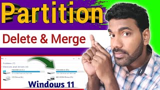 Windows11 Mein Partition Delete Kaise Kare  How to Merge Partition In Windows 11 [upl. by Lednyk]