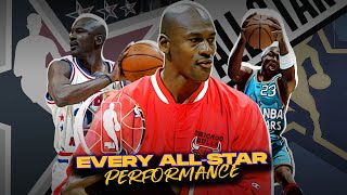 Michael Jordan Every Single AllStar Game Highlight 🐐🌟 1985 19871993 19961998 20022003 [upl. by Kelam]