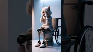 Can the disabled kitten still dance 🥺😱 cat cats kitten cute story catlover [upl. by Anauj]