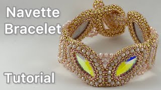 Navette Bracelet Beading Tutorial [upl. by Tinya902]