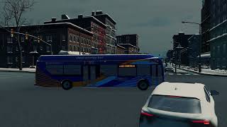 First Person Winter Bus Ride  Cities Skylines  Noire City [upl. by Liba218]