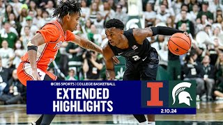 No 10 Illinois at Michigan State College Basketball Extended Highlights I CBS Sports [upl. by Aerdnua616]