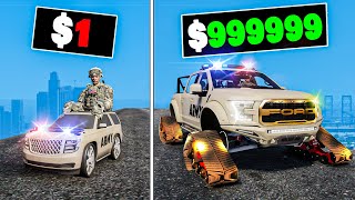 1 to 1000000 Army Truck in GTA 5 [upl. by Sinnylg449]