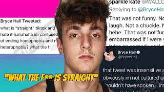 Bryce Hall JOKES about STRAIGHT TIKTOK tries to APOLOGIZE after Fans UPSET [upl. by Keyser880]