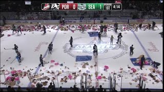 Teddy Bear Toss 2022  Seattle Thunderbirds accesso ShoWare Center Kent WA [upl. by Eilyk563]