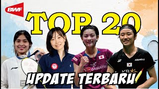 LENGKAP  RANGKING BWF TERBARU TOP 20 [upl. by Boucher843]