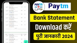 How To Download Paytm Payment Bank Account Statement  Paytm Bank Statement Kaise Nikale 2024 [upl. by Delainey]