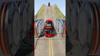 Colourful Capsule Buses vs Hydraulic Crush  BeamNGDrive shorts beamng [upl. by Attiuqihc]