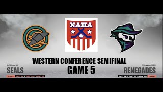 NAHA 202223 Western Conf Semifinal Game 5  Oakland Seals  Milwaukee Renegades MIL leads 31 [upl. by Alair]