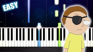 Evil Mortys Theme For The Damaged Coda  EASY Piano Tutorial by PlutaX [upl. by Berke470]