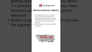 What is JavaScript callback  javascript javascriptinterview javascriptquestions [upl. by Odawa493]