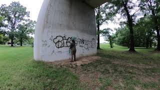 BLASTING graffiti using buckets of river water [upl. by Doble]