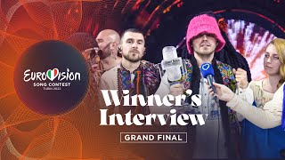 FIRST INTERVIEW 🇺🇦 Kalush Orchestra from Ukraine the winners of the Eurovision Song Contest 2022 [upl. by Drucy347]