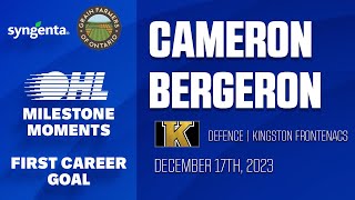 OHL Milestones  Cameron Bergeron  First Career Goal [upl. by Leake]