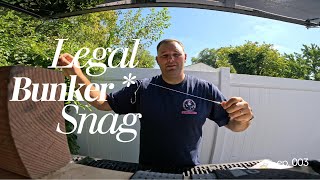 Tying up a legal bunker snag for snag and drop bass fishing ASMFC Legal [upl. by Welsh]