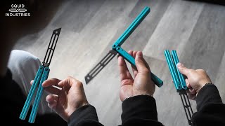 Butterfly Knife Balisong Tricks  Inked Triton V2 Squid Industries [upl. by Scopp]