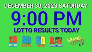 9pm PCSO Lotto Results Today December 30 2023 Saturday [upl. by Madelena]