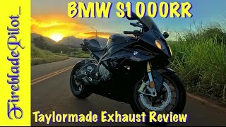 BMW S1000RR TaylorMade Exhaust Review with SOUND [upl. by Omrellig]