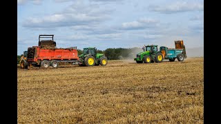 Epandage de fumier avec un John deere 7710 et un John Deere 8310R [upl. by Romola]