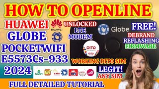 HOW TO OPENLINE GLOBE POCKETWIFI E5573Cs933 2024 FOR FREE USING DITO SIM Full Detailed Tutorial [upl. by Llorrac]