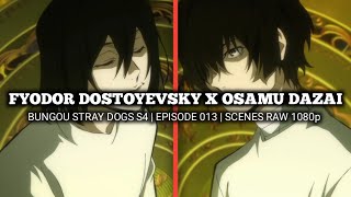 OSAMU DAZAI X FYODOR DOSTOYEVSKY  BUNGOU STRAY DOGS S4  Episode 13  Scenes RAW 1080p [upl. by Rowney]