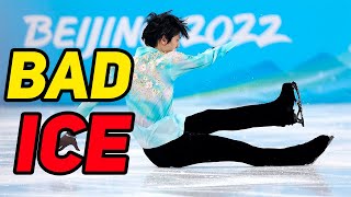 Yuzuru Hanyu was unable to complete the jump due to bad ice [upl. by Surovy591]