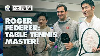 Roger Federer Plays Table Tennis With Zhang Zhizhen Fan Zendong and Wang Liqin 🏓 [upl. by Atrebla]