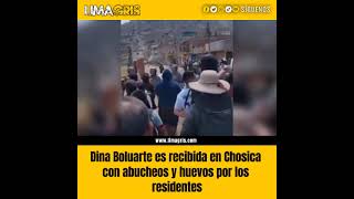 Dina Boluarte es recibida en Chosica con abucheos y huevos por los residentes [upl. by Marozas616]