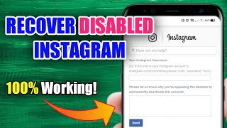 How to Recover DISABLED Instagram Account 2024 [upl. by Avot]