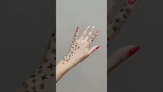 Mehendi Design ideas  Diwali mehndi  Simple Mehndi pattern Stars and moon  Front and back palm [upl. by Babette]