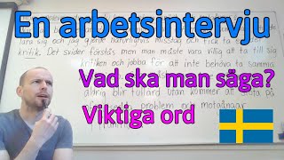 En arbetsintervju vad ska man säga Viktiga ord SFI [upl. by Neeluj]