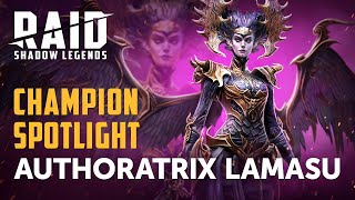 RAID Shadow Legends  Champion Spotlight  Authoratrix Lamasu [upl. by Ennair]