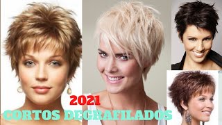 •CORTES DE CABELLO MUJER 2022•DEGRAFILADOS CORTOS 35405080TendeNCIAS Modernas [upl. by Ydner]