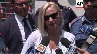 Moldovan woman who was on Costa Concordia bridge with captain comments outside court [upl. by Tanya]