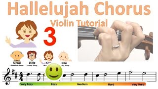 Hallelujah Chorus from Messiah by GFHandel Sheet music and easy violin tutorial [upl. by Nyrret]