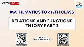 Mathematics Class 12th  Relations and Functions Theory Part 2 [upl. by Bevus]