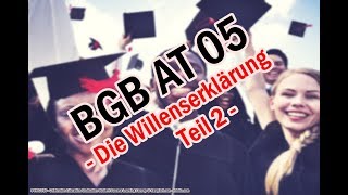 Die Willenserklärung  Subjektiver Tatbestand  BGB AT 05 [upl. by Bobbee437]