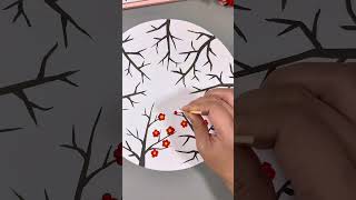 Use cotton swabs and coloring to paint a pretty plum blossom craftdiy parent and child crafts kin [upl. by Emanuele]