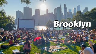 New York City Walking Tour 4k 2023  Outdoor Movies in Dumbo Brooklyn Usa Travel Video [upl. by Abbott]