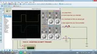 Proteus  IC 74HC14  SCHMITT TRIGGER  Debounce RC Circuit [upl. by Abbate]