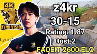 LVG z4kr 3015 Rating 187 Dust2  FACEIT Ranked  Sep 6 2024 cs2 pov [upl. by Lottie]