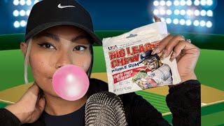 ASMR Big League Chew Original Bubblegum  Intense Chewing Gum Sounds [upl. by Yatnahc488]