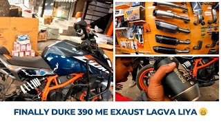 Finally Duke 390 me exhaust 💥 lagva liya  ajvlogsofficial Delhi [upl. by Anirbaz]