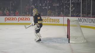 Providence Bruins goalie Michael DiPietro warms up 11124 [upl. by Yanal]