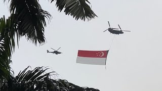 NDP 24 Rehearsal  State Flag Flypast [upl. by Anaderol]