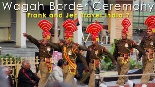 India amp Pakistan Full Wagah Border Ceremony  Frank amp Jen Travel India 7 [upl. by Eilla]