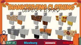 THANKSGIVING CLOTHING CODES amp LINKS FOR BOYS  Brookhaven Bloxburg amp Berry Avenue  ROBLOX [upl. by Tenn517]